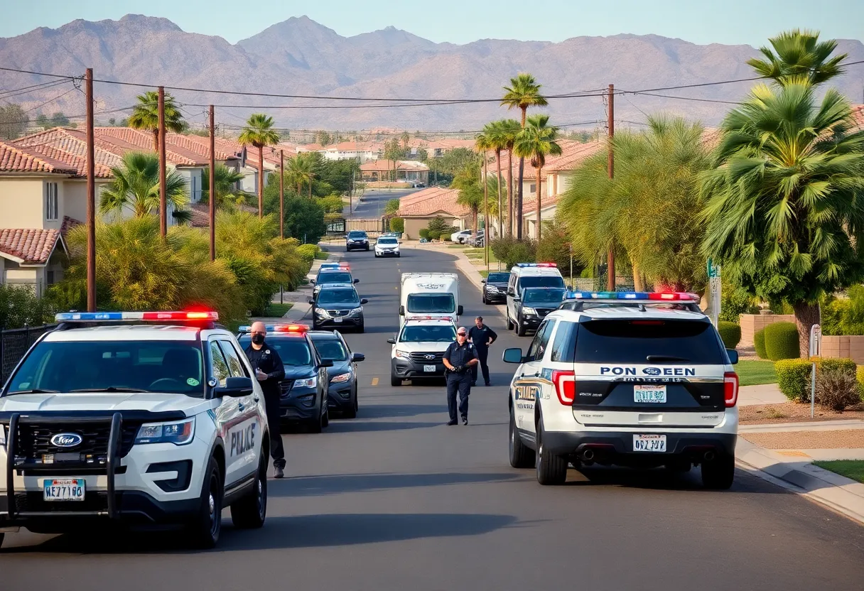 Police conducting a law enforcement operation in Phoenix, Arizona.