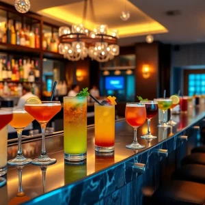 Interior view of Little Rituals bar showcasing cocktails