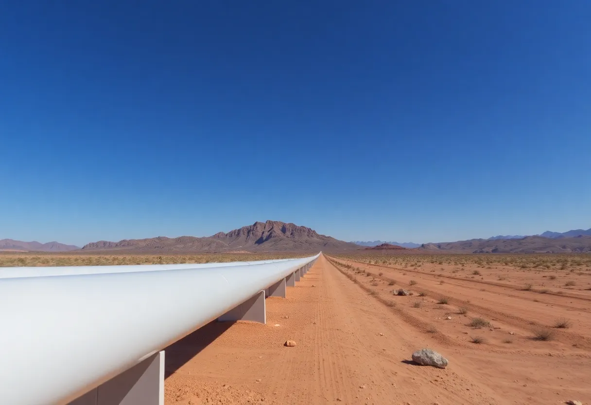 Natural gas pipelines in Arizona desert landscape