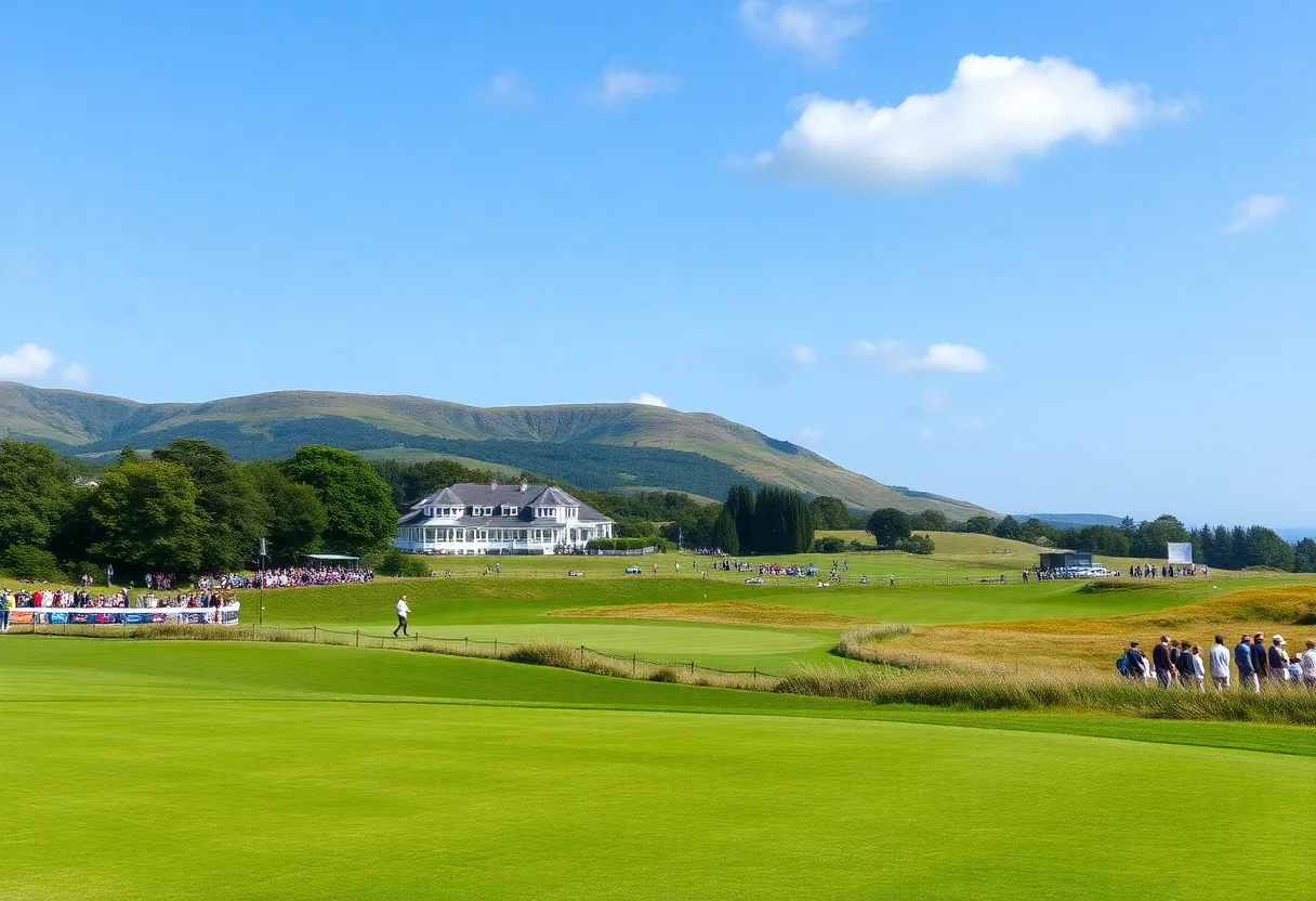 Scenic view of the Nexo Championship golf course in Scotland