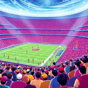NFL football fans at an international game