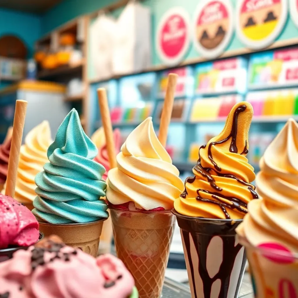 A colorful variety of ice cream desserts at Novel Ice Cream in Phoenix