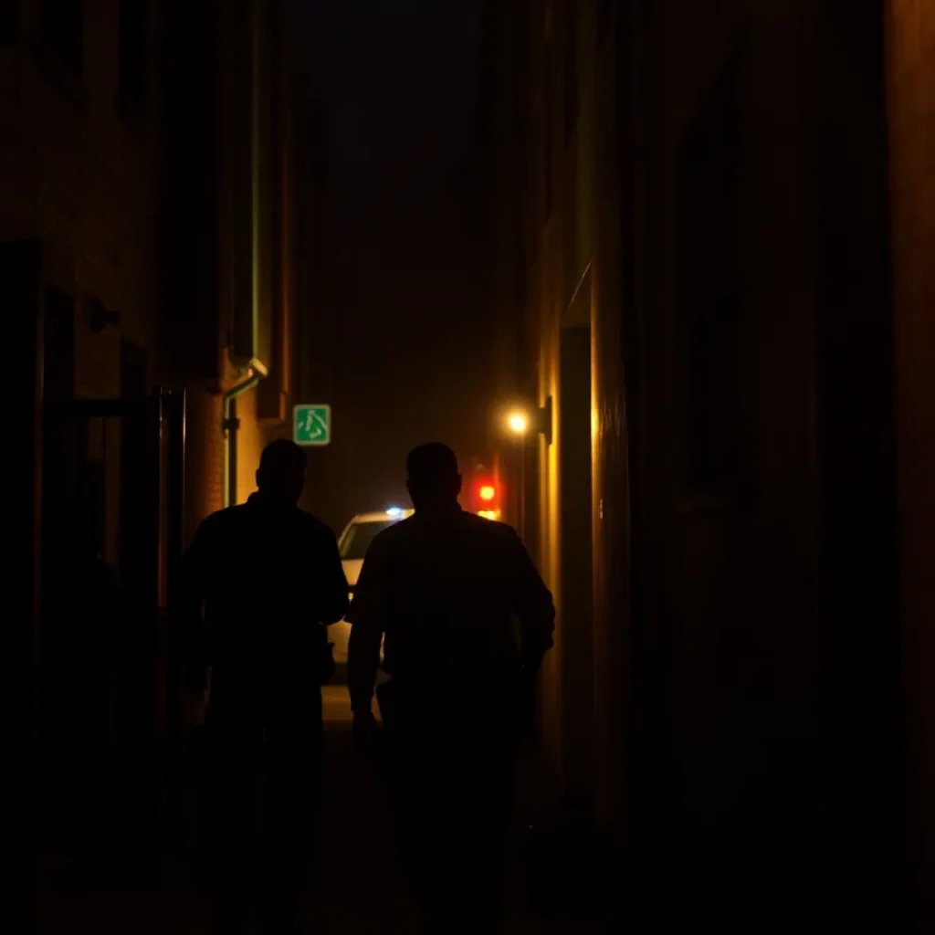 Police lights illuminating a crime scene in Phoenix