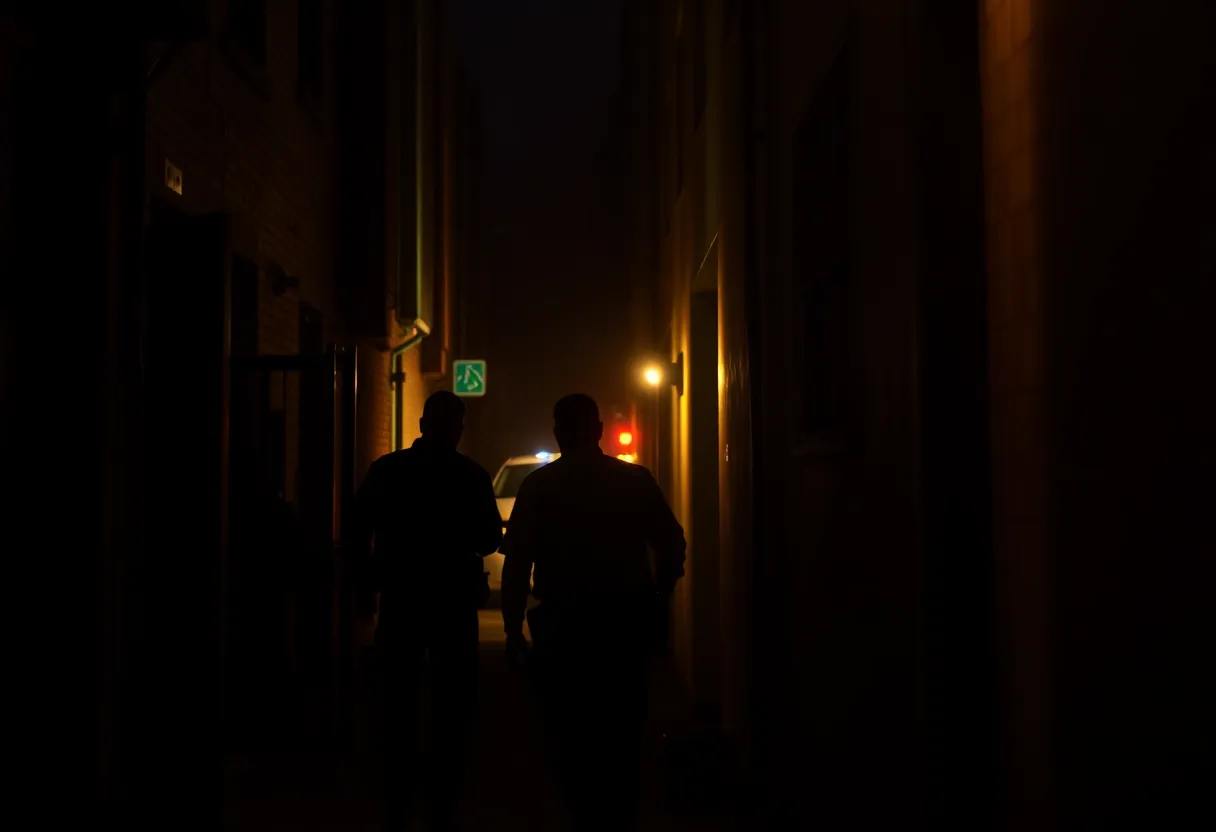 Police lights illuminating a crime scene in Phoenix