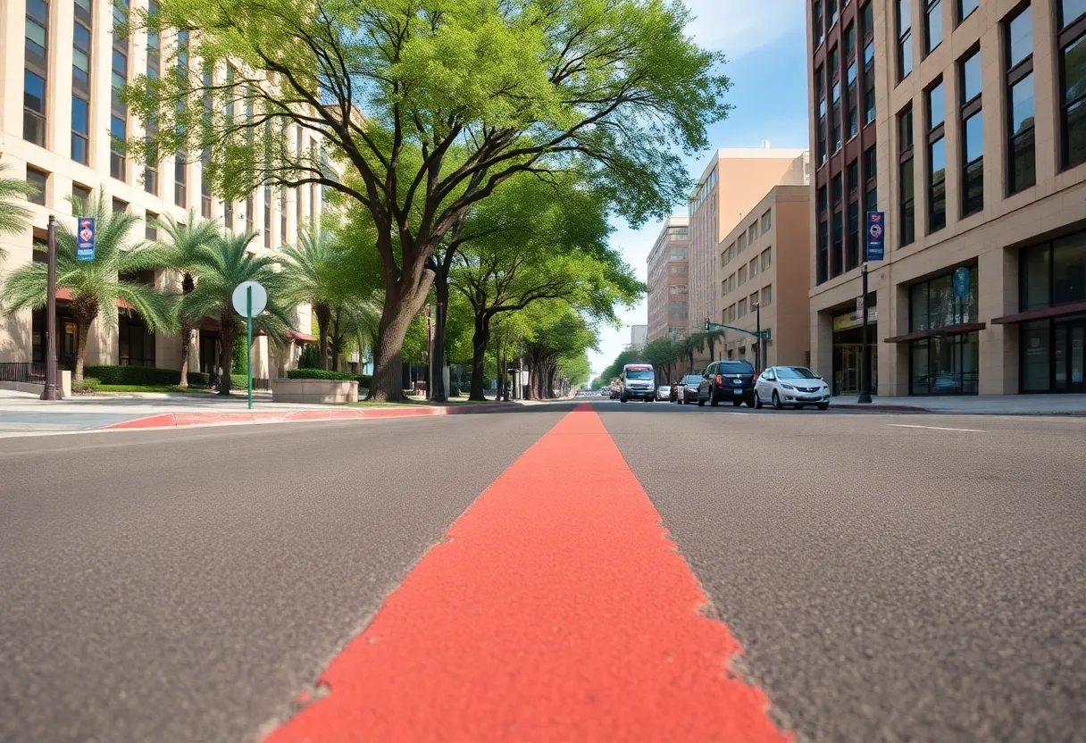 Cool pavement on a city street in Phoenix