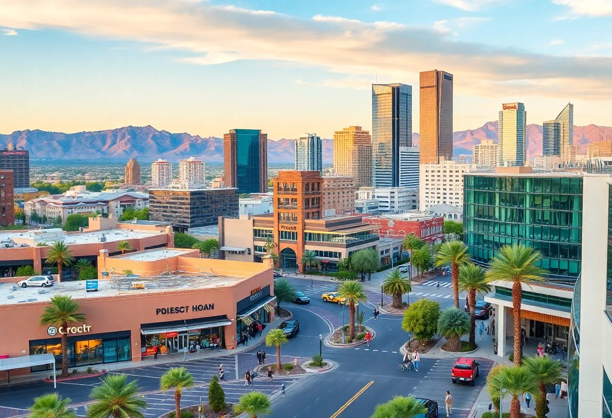 Cityscape of Phoenix highlighting economic development