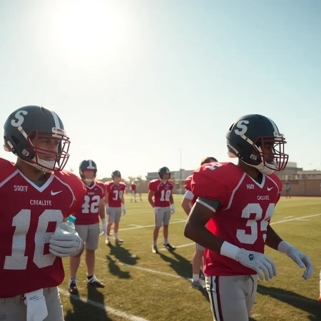 Phoenix high school football players practicing in extreme heat