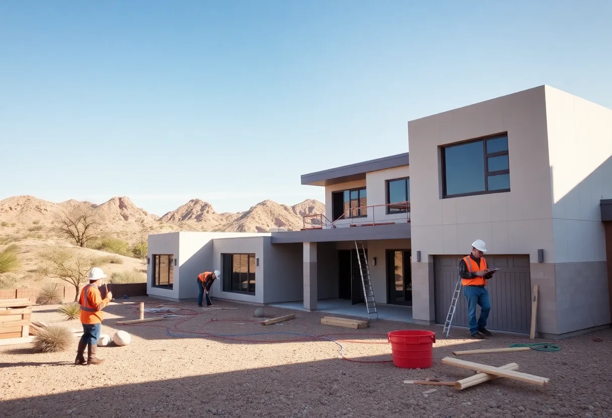 Construction of a new home in Phoenix, AZ