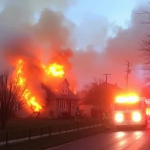 Firefighters battling a house fire in Phoenix