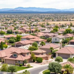 Suburban neighborhood in Phoenix with homes for sale