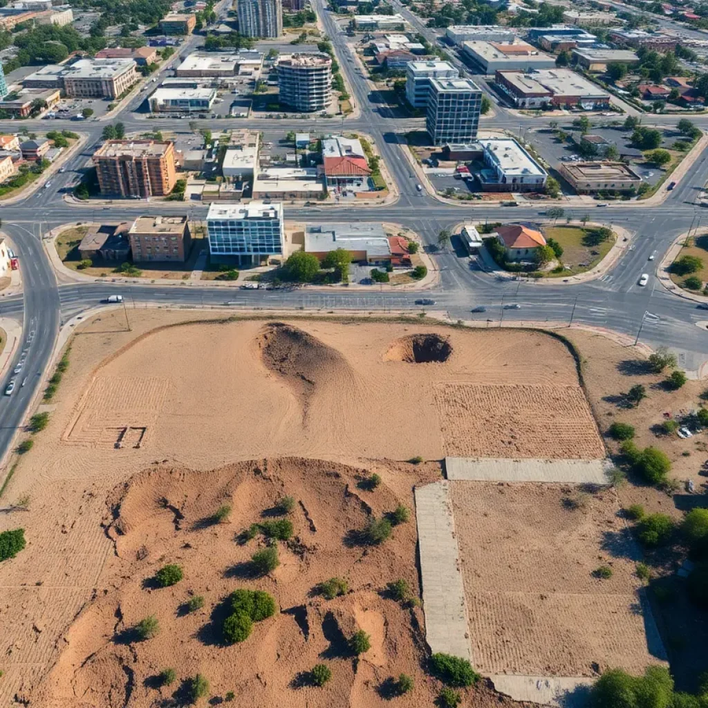 Aerial view illustrating land subsidence effects in Phoenix