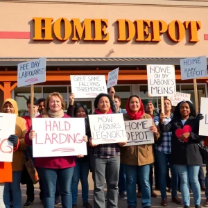 Community rally outside Home Depot in Phoenix supporting day laborers