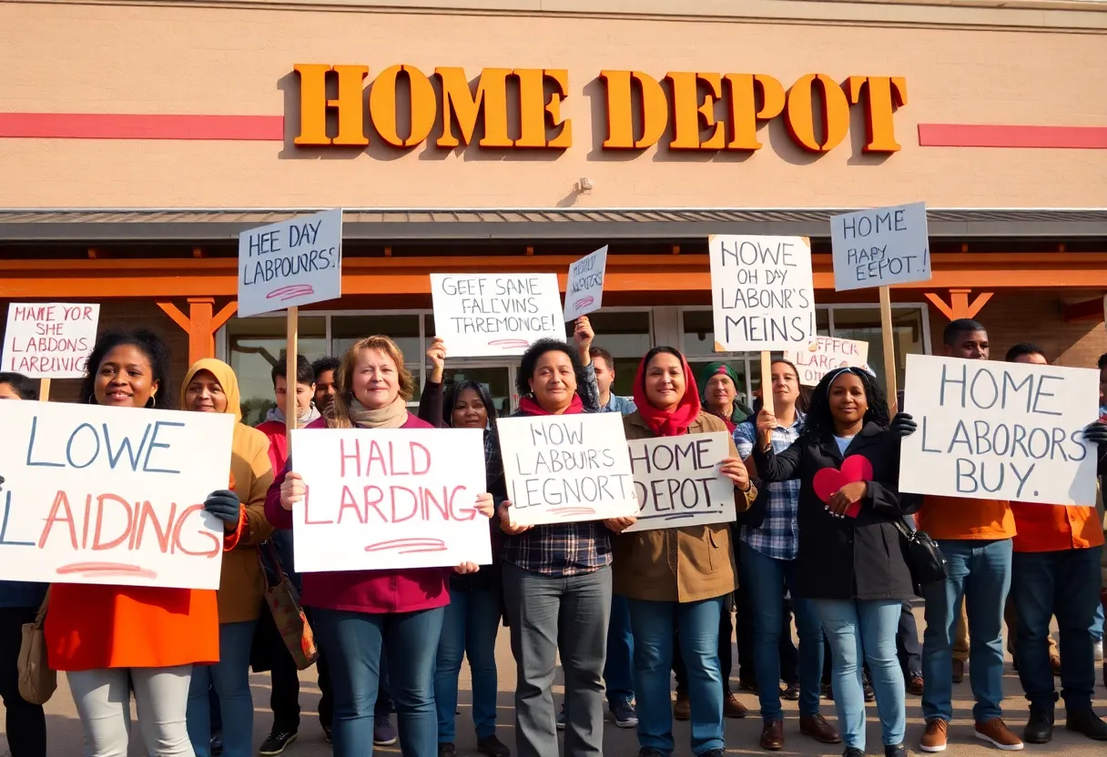 Community rally outside Home Depot in Phoenix supporting day laborers