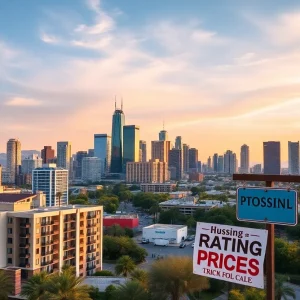 Phoenix skyline with rental signs