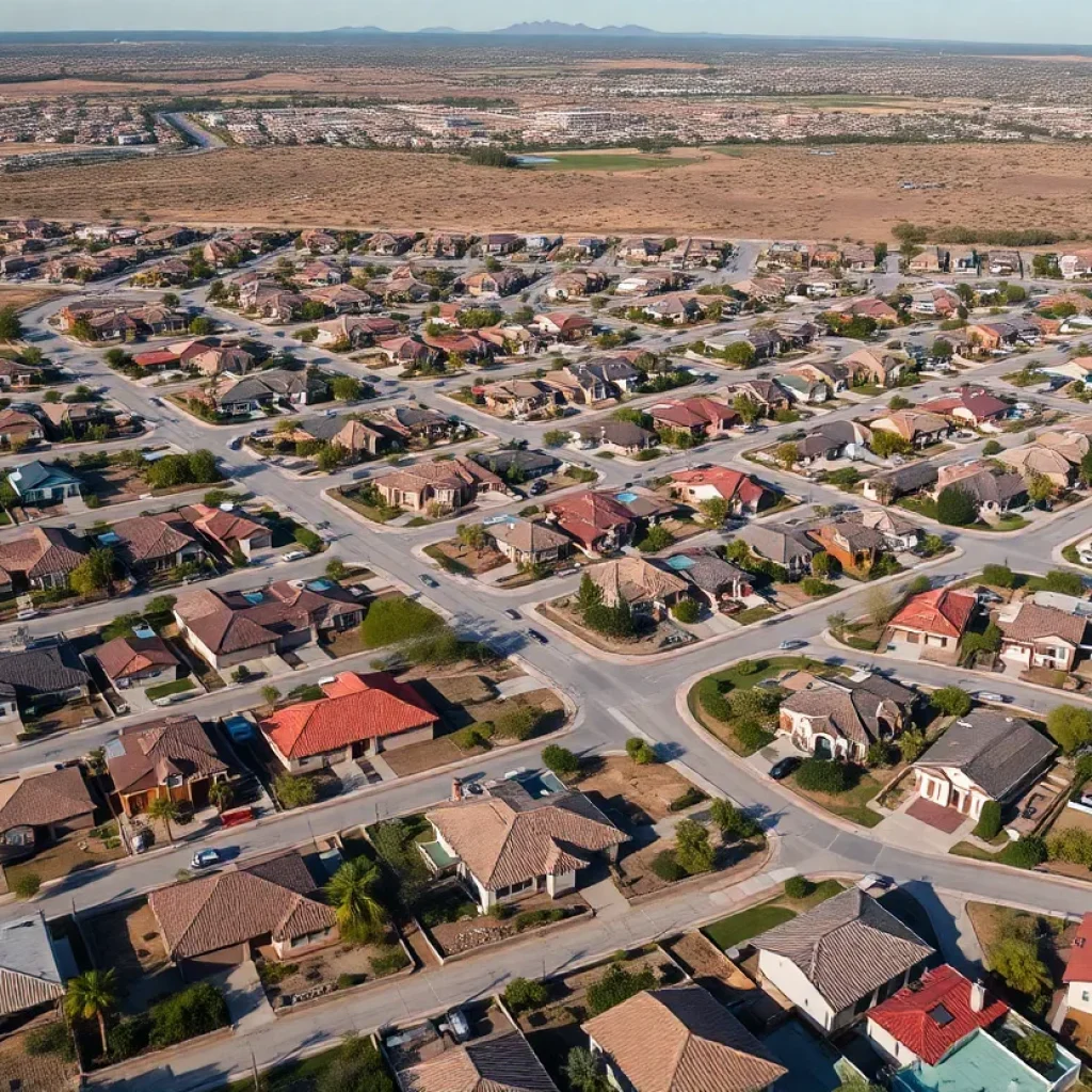 Aerial view of suburban homes in Phoenix, Arizona