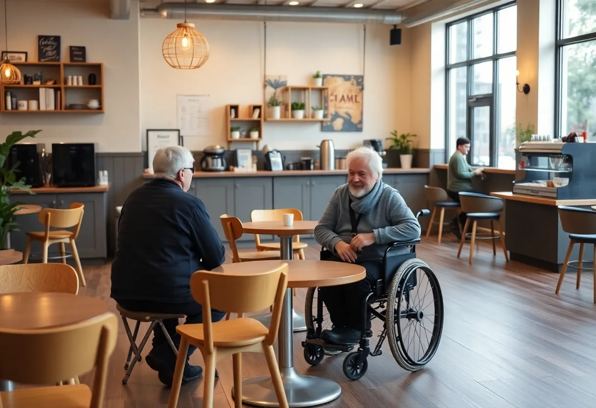 Exterior view of Ri's Coffee's new location in Phoenix, highlighting accessibility features.