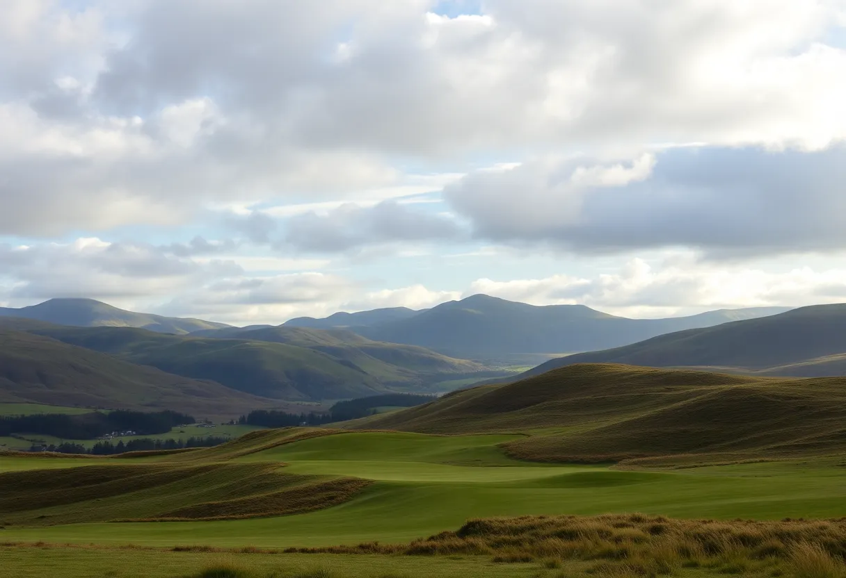 A picturesque golf course in the Scottish Highlands