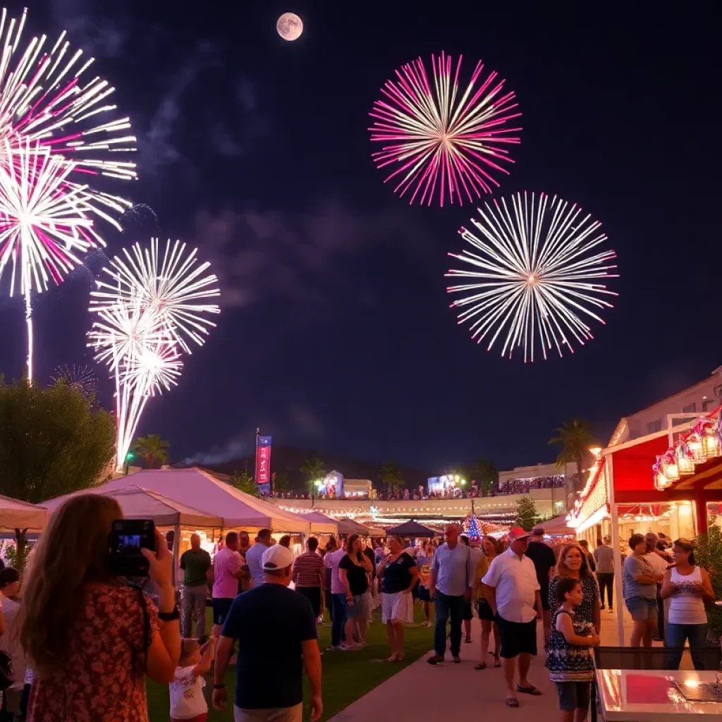 Fireworks over Scottsdale during Fourth of July celebrations