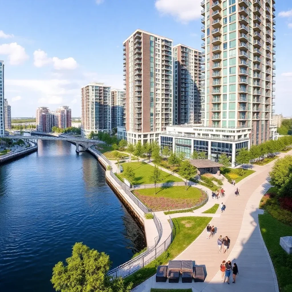 Rendering of Shorehaven mixed-use waterfront development