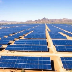 Solar panels at Sonak Solar Project in Pinal County, Arizona