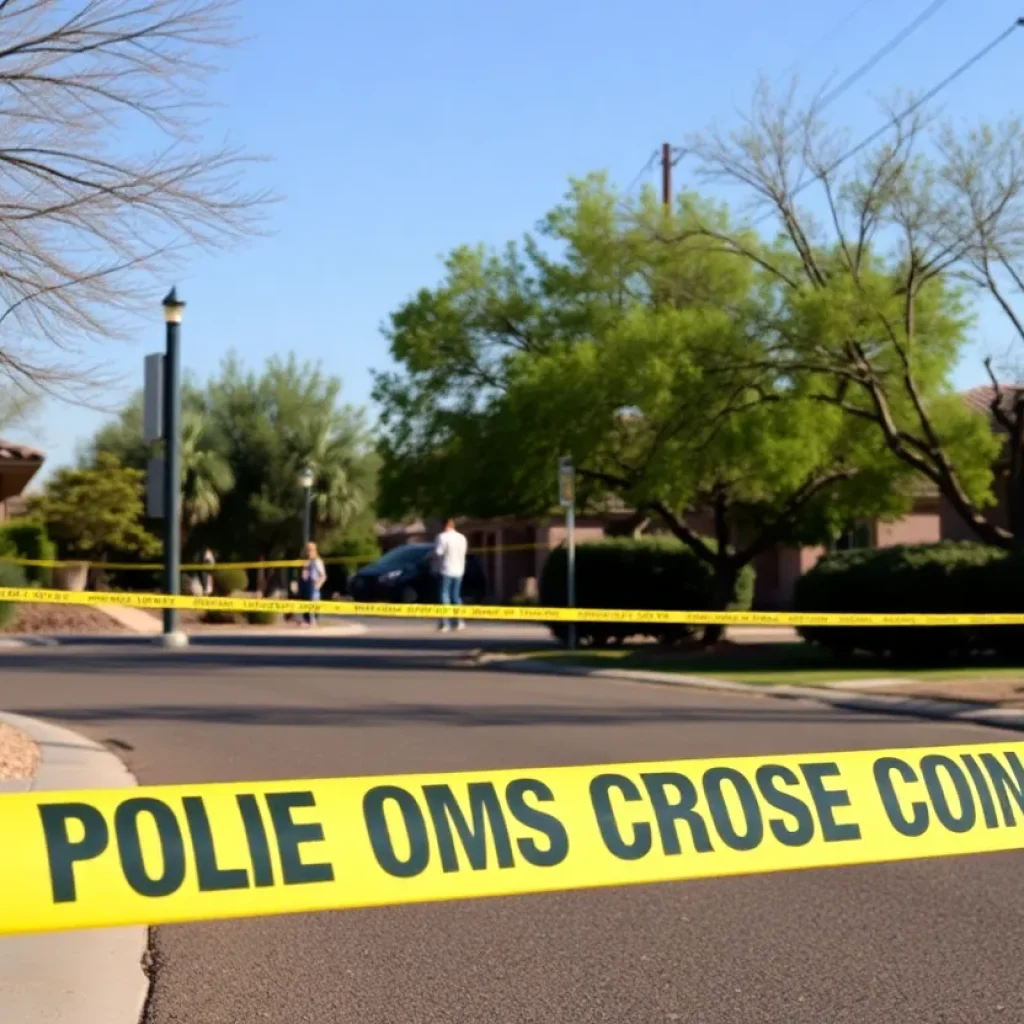 Crime scene in a peaceful neighborhood
