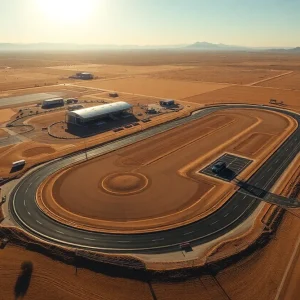 Aerial view of Toyota's Arizona Mobility Test Center with new infrastructure.