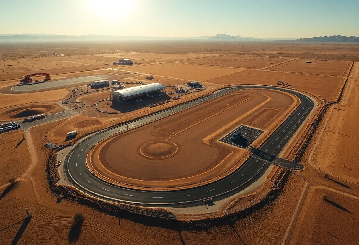 Aerial view of Toyota's Arizona Mobility Test Center with new infrastructure.