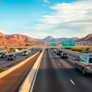 Vehicles on Interstate 10 in Arizona