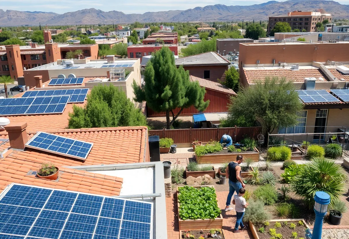 Community members engaging in green energy projects in Tucson.