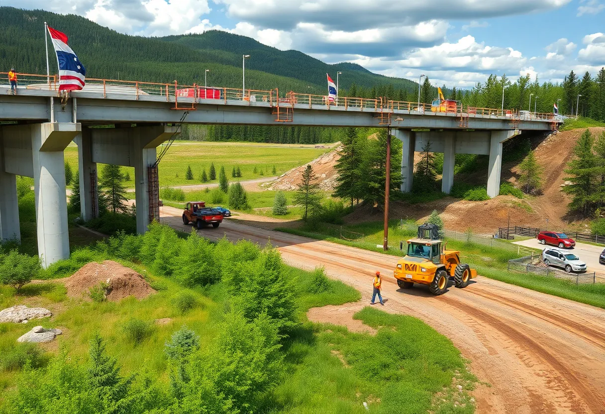 Construction site of a wildlife overpass on Interstate 17 near Flagstaff.