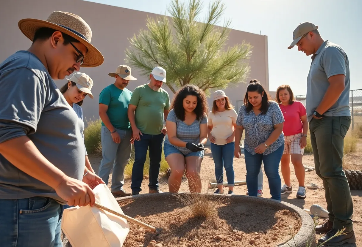 Community members working together on a project in Arizona