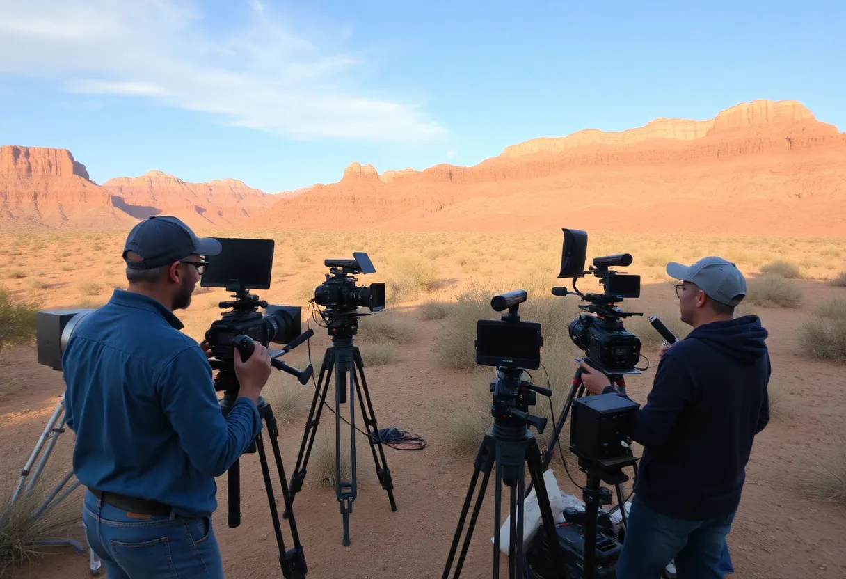 Film production setup in Arizona's landscape
