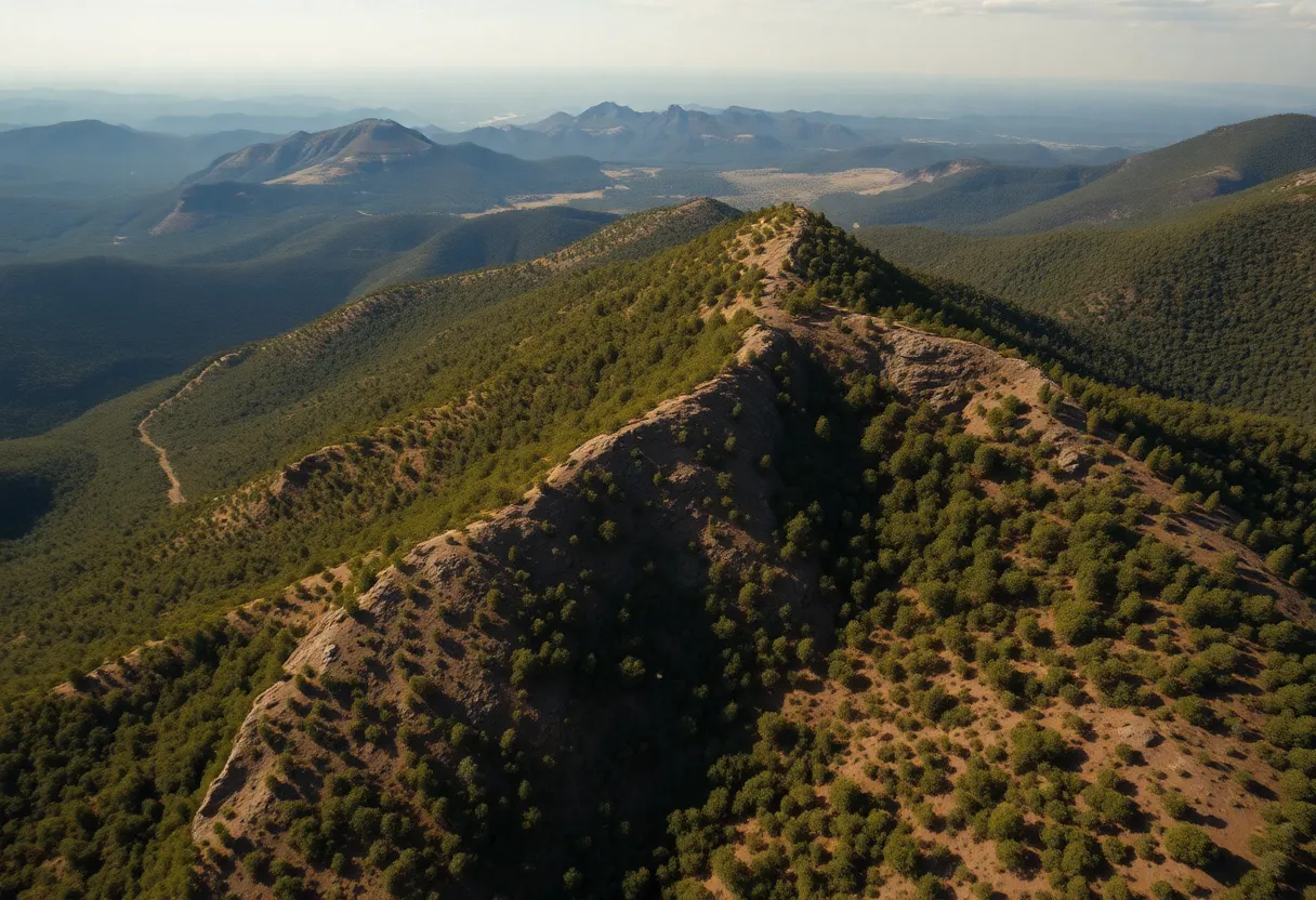 Aerial view of Arizona forested landscape