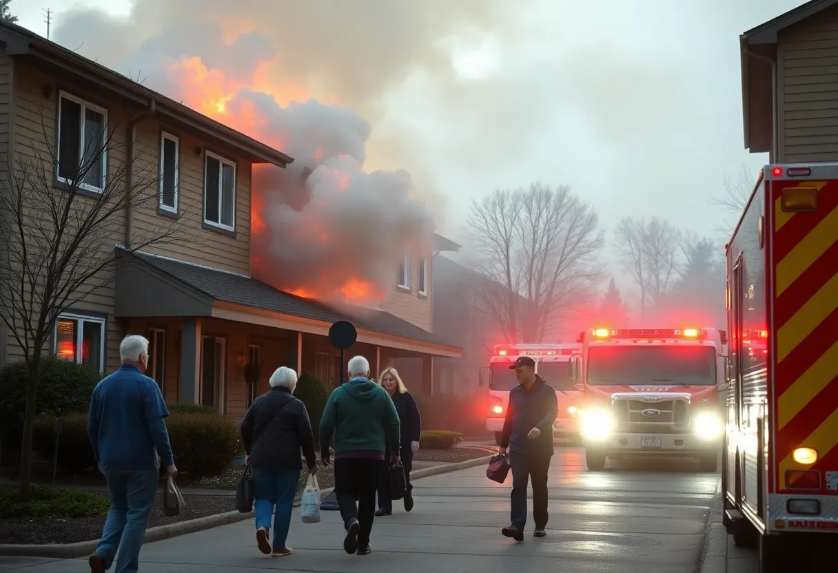 Firefighters responding to a blaze at an assisted living facility in Phoenix.