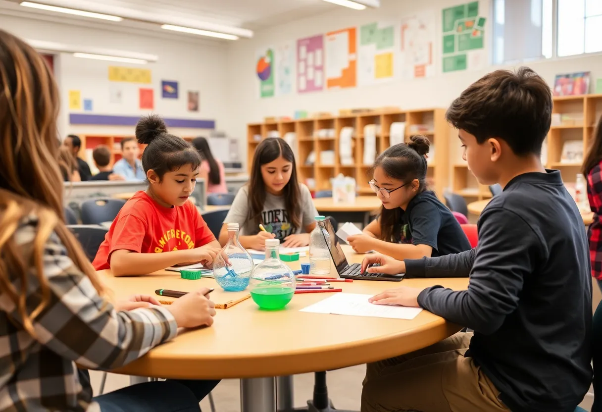 Students engaged in collaborative STEM activities at BASIS Tucson North
