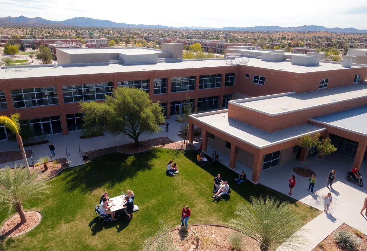 Students at BASIS Tucson North High School in an outdoor learning environment