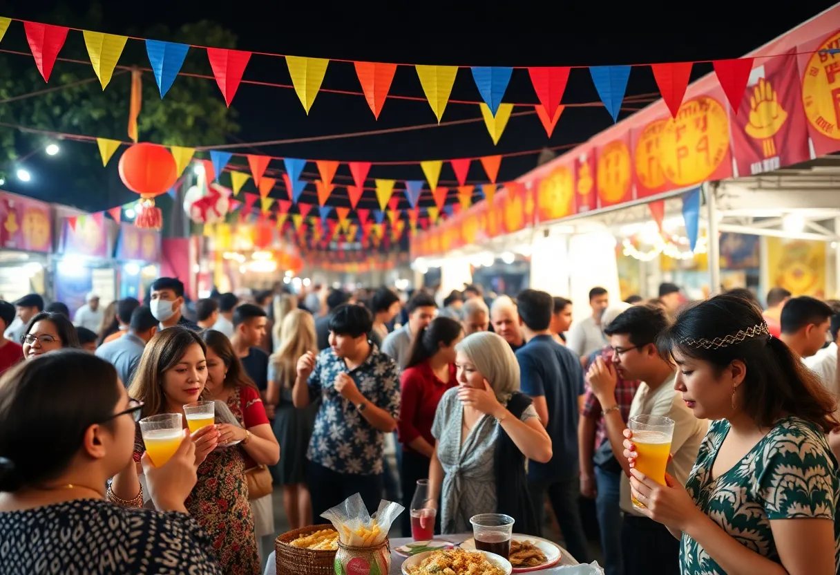Guests enjoying the Best of the Valley Party with food and drinks