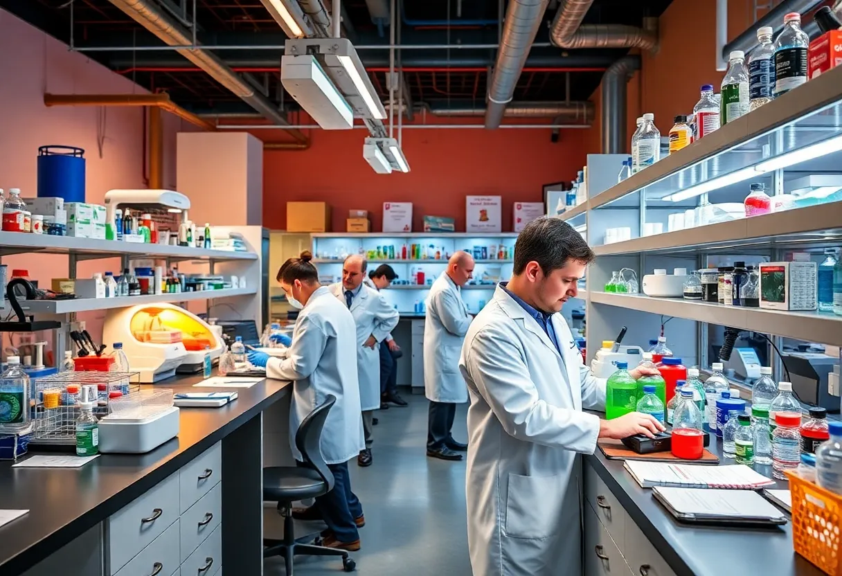 Scientists collaborating in an Arizona bioscience lab
