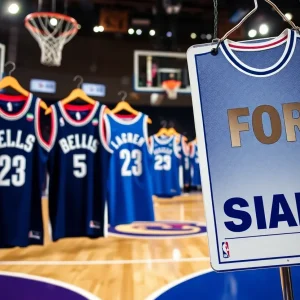 Dynamic basketball scene representing an NBA trade