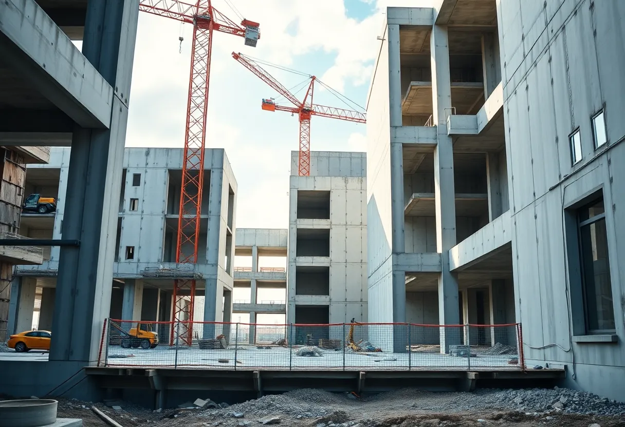 Prefabricated construction site by Clark Pacific in Arizona or Washington