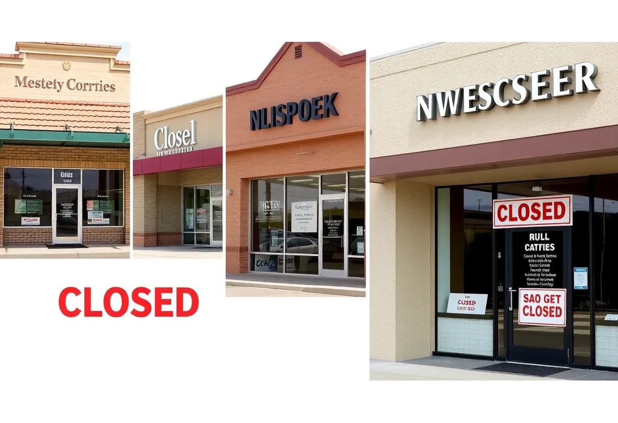 Collage of closed newspaper offices in Arizona