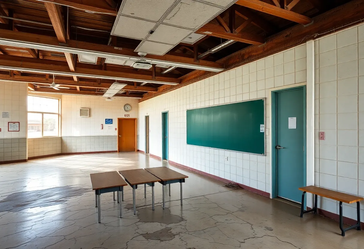 Visual representation of damaged school facilities in Arizona