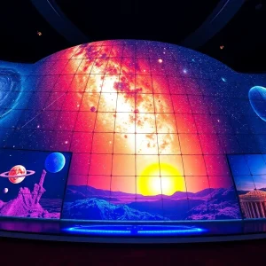 A stunning visual representation of the Dorrance DOME with 8K resolution visuals illustrating space and STEM education.