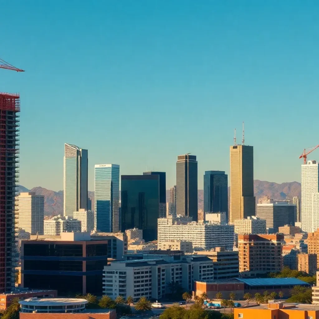 Construction of luxury apartments in downtown Phoenix