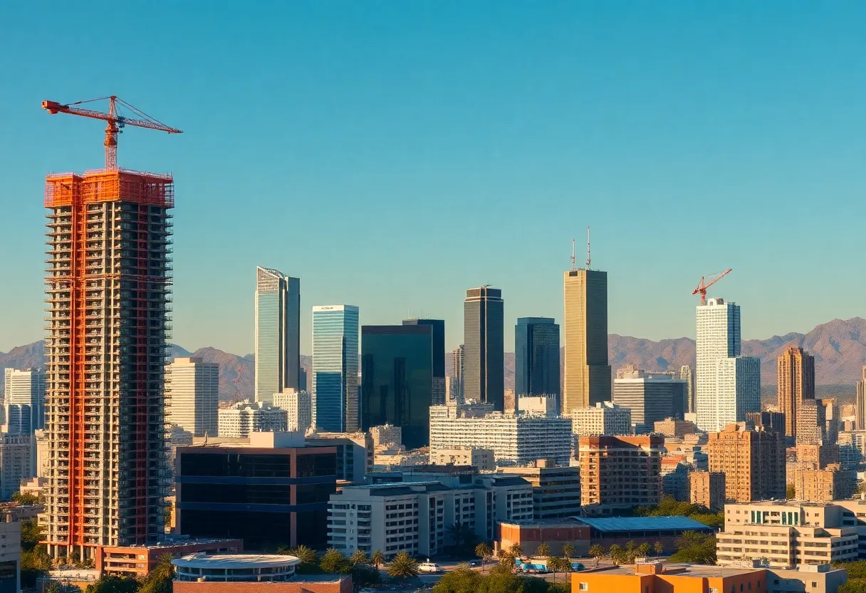 Construction of luxury apartments in downtown Phoenix