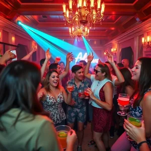 Party at the Phoenix Hotel with ravers enjoying cocktails and music