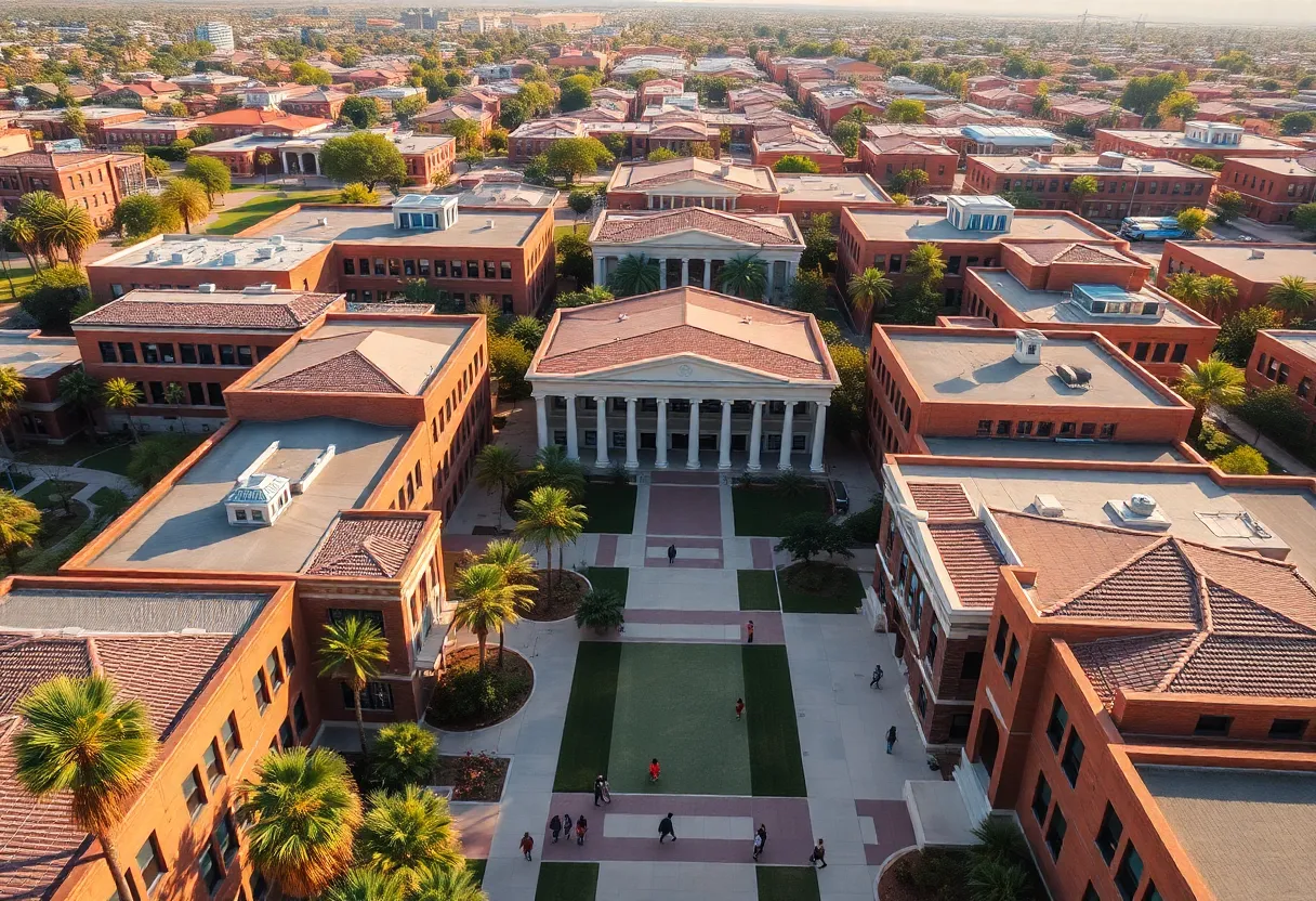 Aerial view of Grand Canyon University in Phoenix, Arizona
