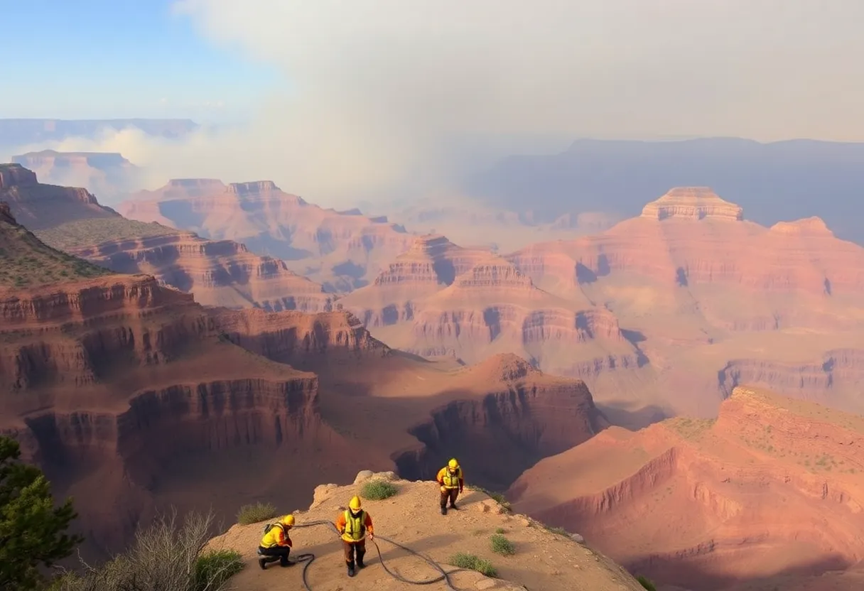 Firefighters battling wildfires in the Grand Canyon area