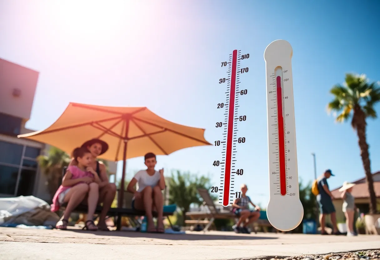Families practicing heat safety in Arizona