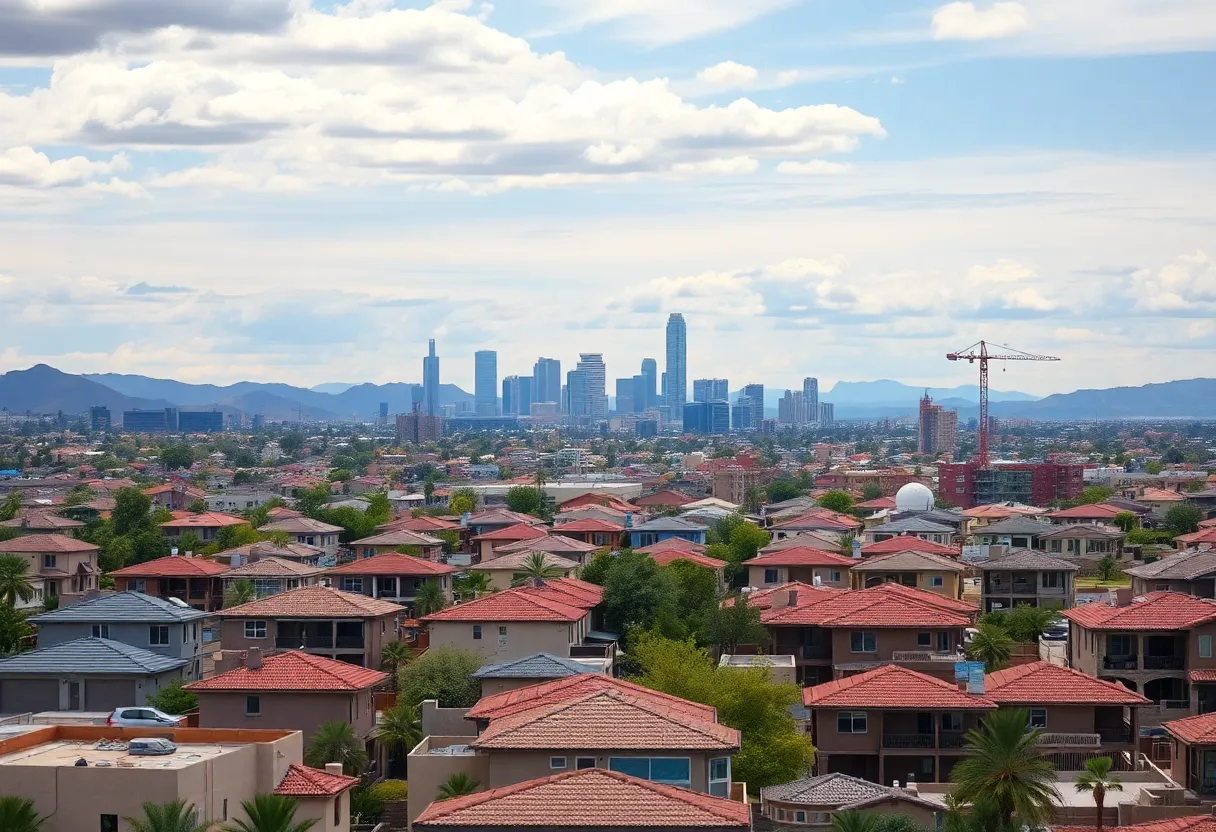 Arizona skyline showcasing housing developments and construction sites.